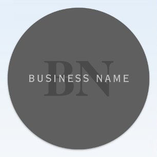 Sticker Rond Modèle de conception de monogramme éditable gris f