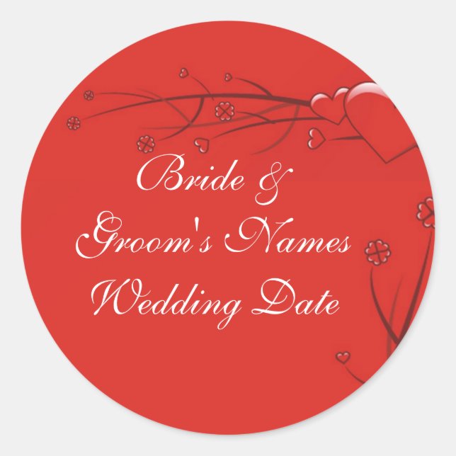 Sticker Rond Modèle de l'autocollant mariage Enveloppe (Devant)