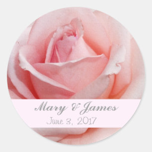 Sticker Rond Modèle de l'autocollant Mariage rose rose