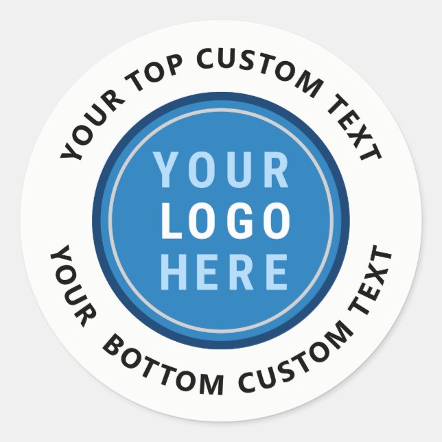 Sticker Rond Modèle de logo d'entreprise simple personnalisé (Devant)