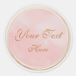 Sticker Rond Modèle de logo féminin rose rose 