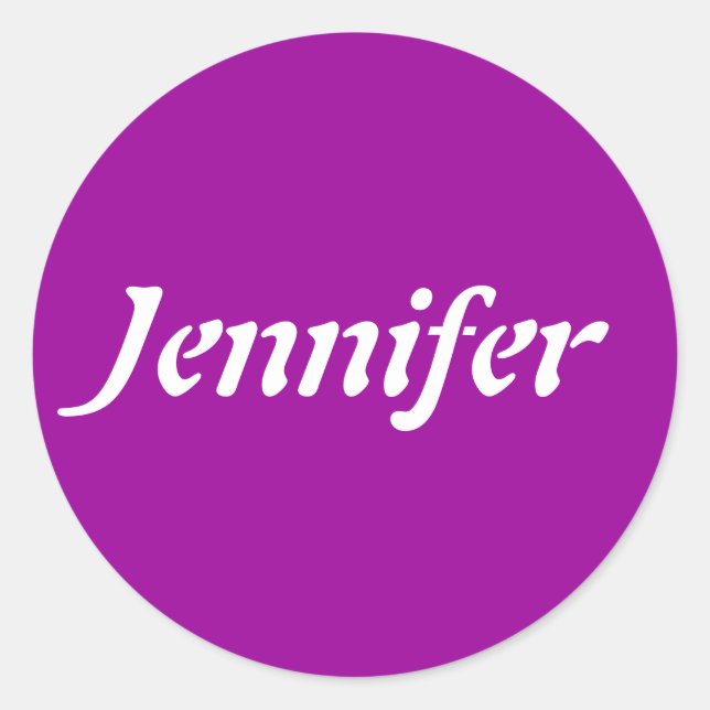 Sticker Rond Modèle de nom Jennifer (Devant)
