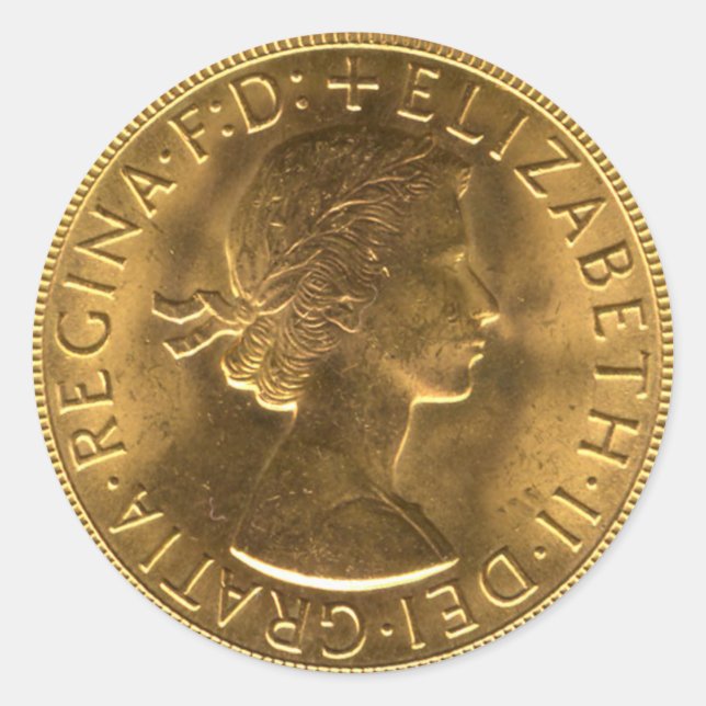 Sticker Rond Modèle de pièce de monnaie (Devant)