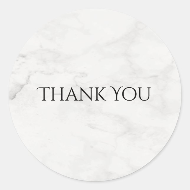 Sticker Rond Modèle de remerciement élégant en marbre blanc mod (Devant)