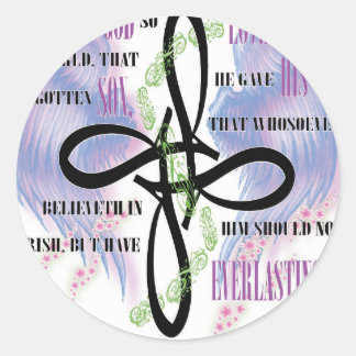Sticker Rond Modèle de tatouage John 3:16