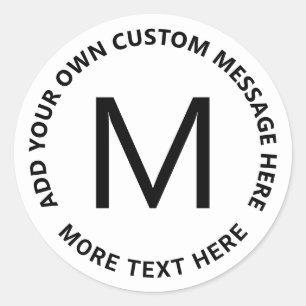Sticker Rond Modèle de texte circulaire simple en gras