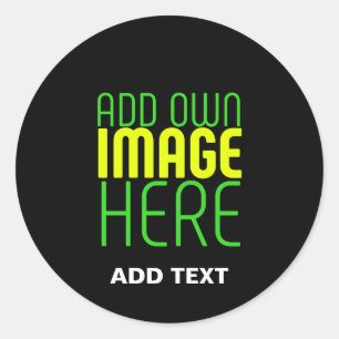 STICKER ROND MODÈLE DE TEXTE D'IMAGE NOIRE SIMPLE ET MODERNE
