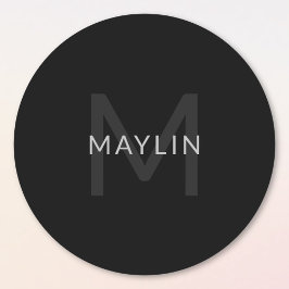 Sticker Rond Modèle de texte modifiable pour le nom monographiq