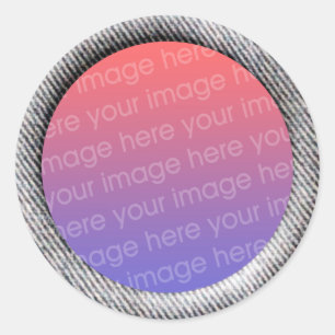 Sticker Rond Modèle Denim (bordure de trame 3d)