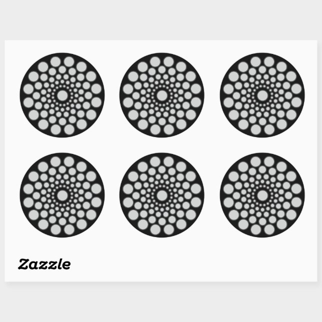 Sticker Rond Modèle du centre Mandala uniquement (Feuille)