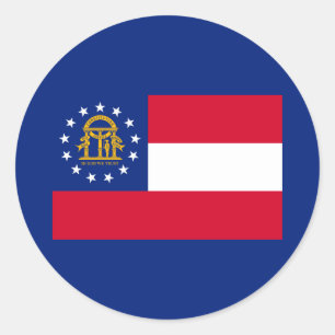 Sticker Rond Modèle du drapeau de l'État de Géorgie