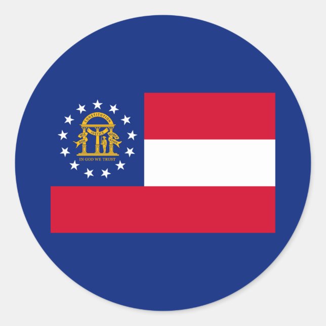 Sticker Rond Modèle du drapeau de l'État de Géorgie (Devant)