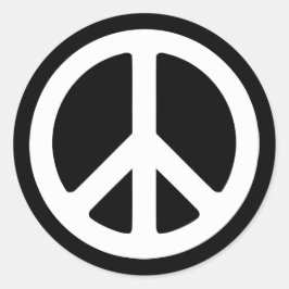 Sticker Rond Modèle du symbole de paix blanc