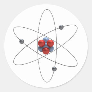 Sticker Rond Modèle d'un atome de lithium