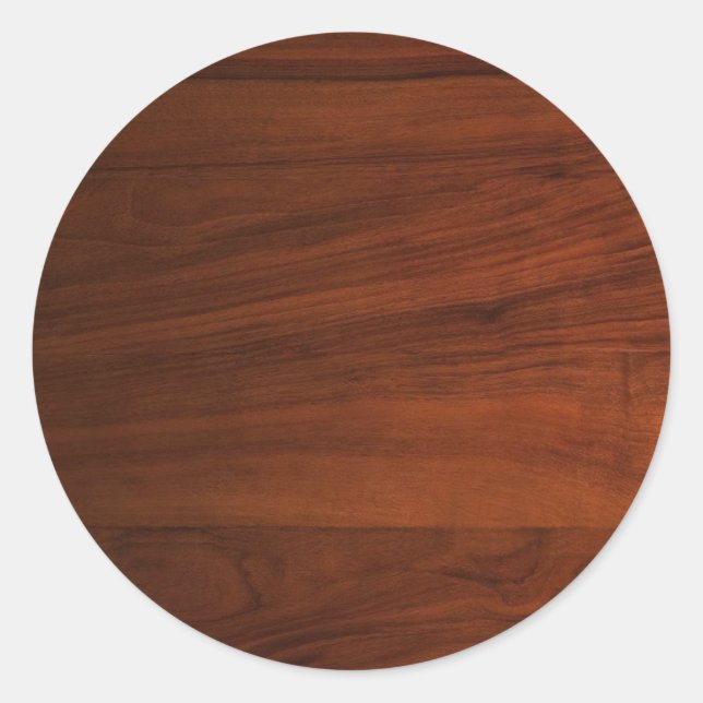 Sticker Rond Modèle élégant et vierge en bois marron (Devant)