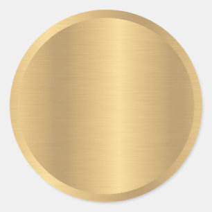Sticker Rond Modèle élégant vierge aspect métallisé or faux