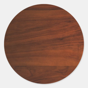 Sticker Rond Modèle élégant vierge aspect planche bois marron C