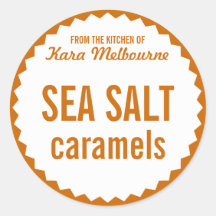 Modèle fait maison d'étiquette de caramel de sel