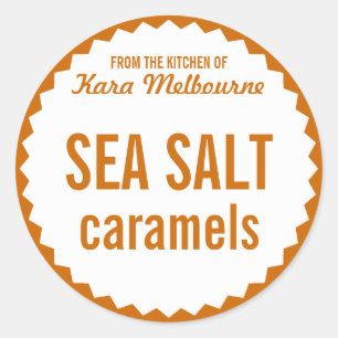 Sticker Rond Modèle fait maison d'étiquette de caramel de sel