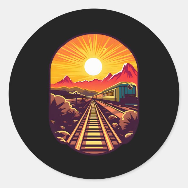 Sticker Rond Modèle ferroviaire (Devant)