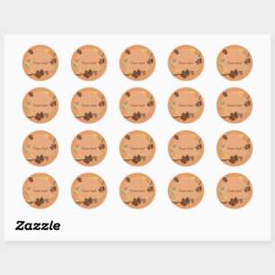 Sticker Rond Modèle Feuilles d'automne