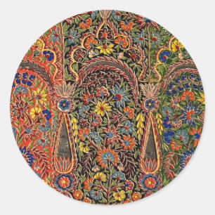 Sticker Rond Modèle Floral Multicolore vintage