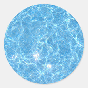 Sticker Rond Modèle Flou tendance Piscine personnalisée Bleu