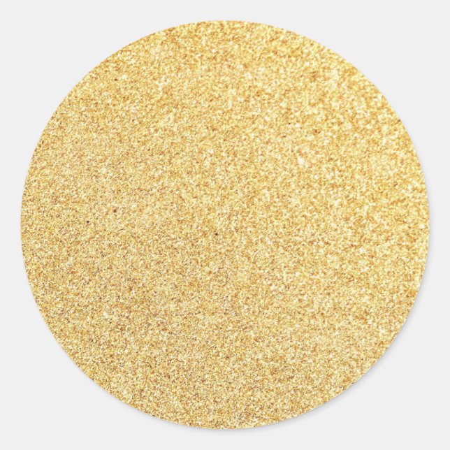 Sticker Rond Modèle Gold Glitter Blank moderne élégant (Devant)