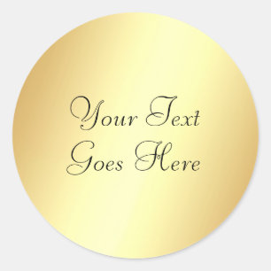 Sticker Rond Modèle Gold Look Ajouter votre calligraphie de tex