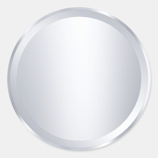 Sticker Rond Modèle moderne vierge à l'aspect argent métallisé  (Devant)
