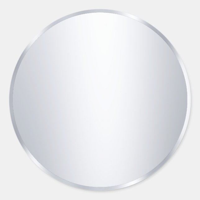 Sticker Rond Modèle moderne vierge argent métallisé Ajouter du  (Devant)