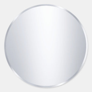 Sticker Rond Modèle moderne vierge argent métallisé Ajouter du 