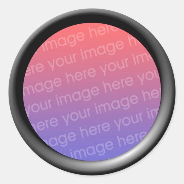 Sticker Rond Modèle noir (bordure de cadre 3d) (Devant)