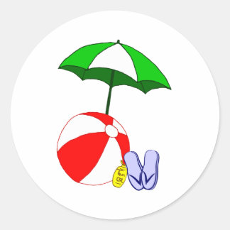 Sticker Rond Modèle parasol de la piscine de Beach Ball