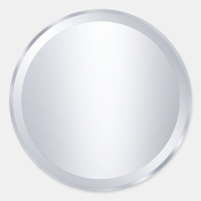 Sticker Rond Modèle personnalisé vierge argent métallisé Ajoute (Devant)