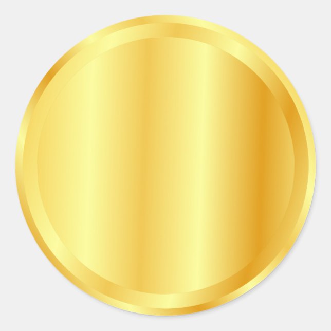 Sticker Rond Modèle personnalisé vierge en faux or métallisé (Devant)
