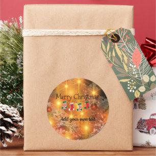 Sticker Rond Modèle - Personnaliser Noël d'or