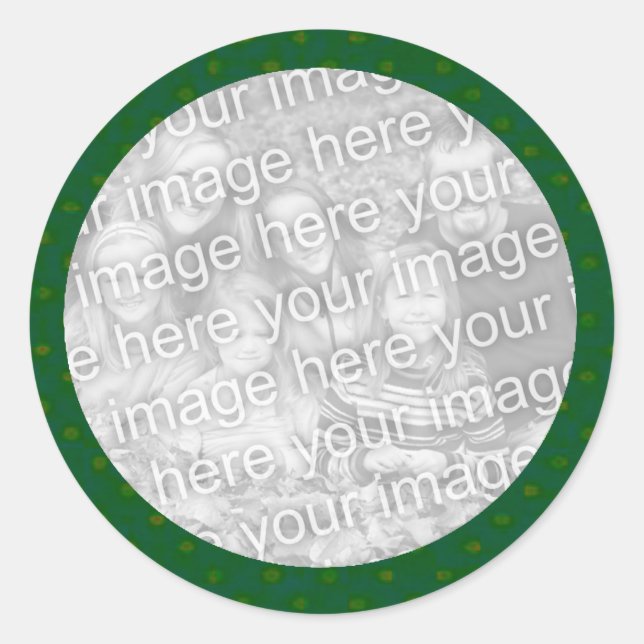 Sticker Rond Modèle photo Green Polkadot (Devant)
