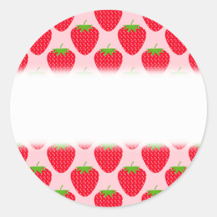 Sticker Rond Modèle rose et rouge de fraise