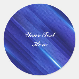 Sticker Rond Modèle - Royal Blue Motif avec script blanc