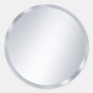 Sticker Rond Modèle vierge à l'aspect argent métallisé élégant