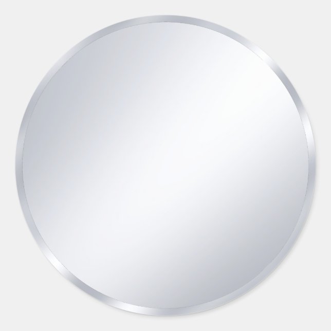 Sticker Rond Modèle vierge argenté faux élégant Ajoutez votre t (Devant)