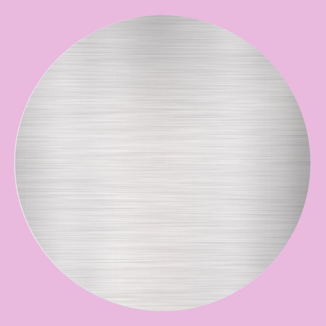 Sticker Rond Modèle vierge en argent brossé, logo de texte arti (Créateur téléchargé)