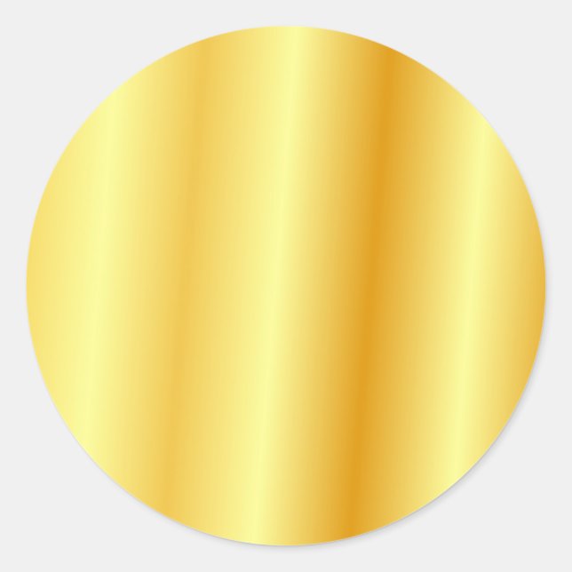 Sticker Rond Modèle vierge en faux or avec texte personnalisé (Devant)