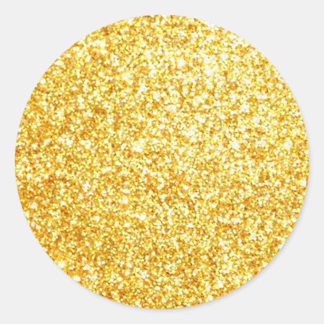 Sticker Rond Modèle vierge pailleté or Glamour Classique (Devant)