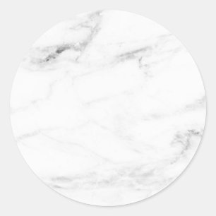 Sticker Rond Modèle vierge personnalisé en marbre blanc élégant