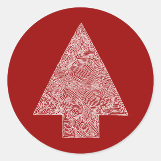Sticker Rond Modern Christmas Tree