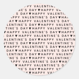 Sticker Rond Modern Happy Valentines Day