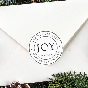 Sticker Rond Modern Joy Holiday Adresse de retour