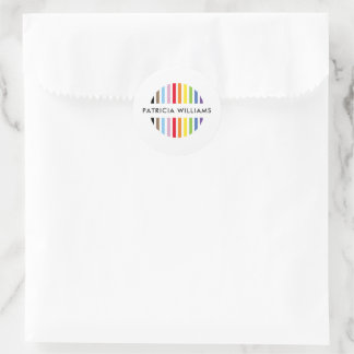 Sticker Rond MODERN MINIMAL stripe logo rainbow pride LGBTQ